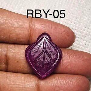 Ruby Natural Hand Carved Leaf Shape